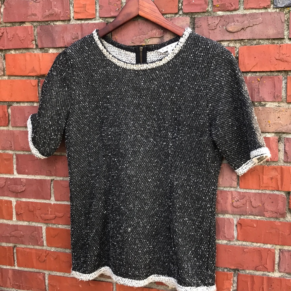 CAbi Short Sleeve Grey Shell Medium